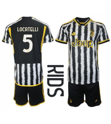 Juventus Manuel Locatelli #5 Koszulka Podstawowych Dziecięca 2023-24 Krótki Rękaw (+ Krótkie spodenki)